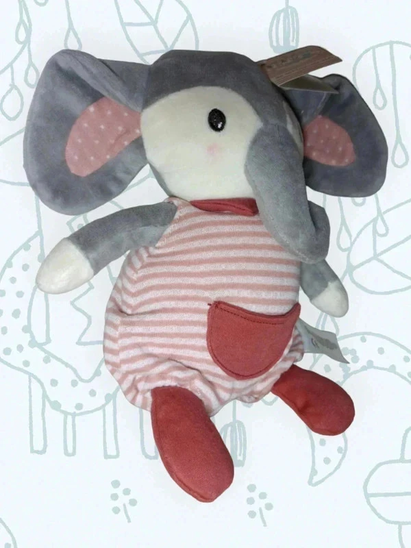 [N3UF] Heunec FrohNATUR Éléphant Cranberry – Peluche bébé certifiée GOTS en coton biologique -1119 – photo 3